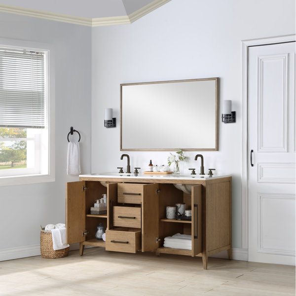 Mercury Row® Alsup 60'' Freestanding Double Bathroom Vanity with